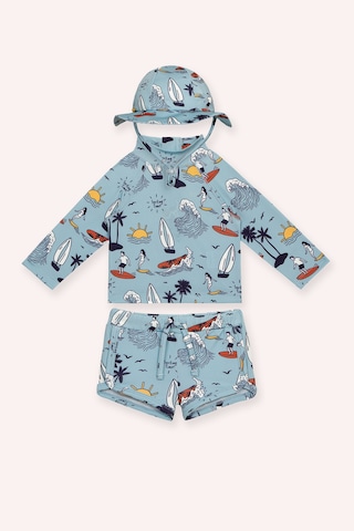 Panço Sand Mother Erkek Bebek 3 Parça Mavi Plaj Seti 2512BB42001