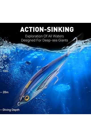 Krallık Batan Kalem Balıkçılık Cazibesi 150mm Yapay Yem 120mm Aydınlık Kaplama Wobblers Trolling İçin Ton Balığı Deniz Balıkçılığı