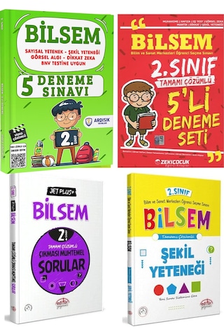 Ardışık Yayınları 2. Sınıf Bilsem Soru Bankası Deneme Şekil Yeteneği Seti 4 Kitap