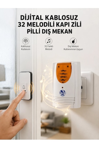 Mey İthalat Kablosuz Kapı Zili Düzenli Ve Konforlu Yaşam Alanları İçin Yeni Nesil