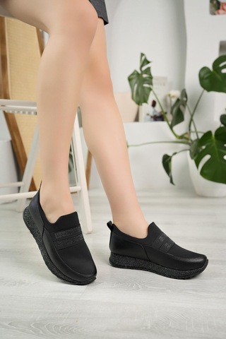 Nesil Shoes Wiss 510 Siyah Anatomik Kadın Ayakkabı-siyah Siyah