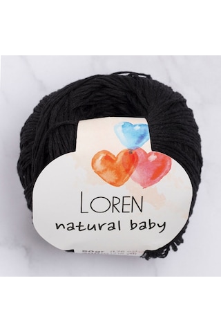 Loren Natural Baby Siyah El Örgü İpi - R004 - 33697