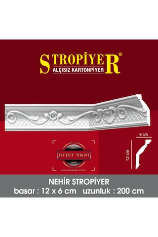 Stropiyer Alçısız Kartonpiyer Nehir Modeli 10 Adet = 20 Metre