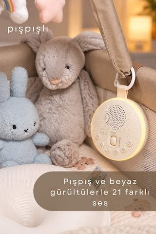 Breez Pro Ağlama Sensörlü Pışpışlı Beyaz Gürültü Cihazı 21 Sesli Anne Ses Kayıtlı Radyasyon Içermeyen Uyku Arkadaşı
