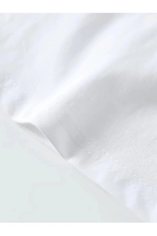 Zenna Tarz Baskılı Oversize Bisiklet Yaka T-shirt - Beyaz