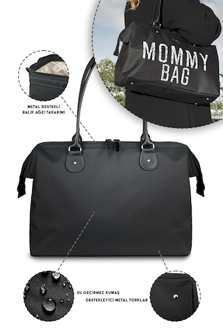 Stylo Mommy Bag Usa Anne Bebek Bakım Ve Kadın Çantası Sıyah Siyah