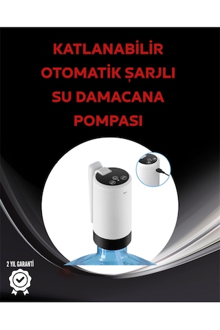 Otomatik Şarjlı Damacana Pompası Ev Ofis Kamp Kullanım Çok Renkli