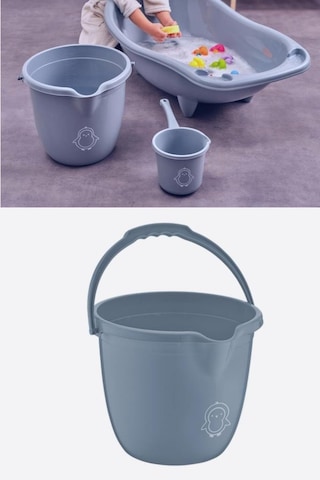 Flosoft Bebek Banyo Kovası, Saplı Oluklu Çok Amaçlı Kova 13 Litre 001