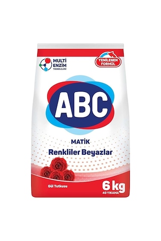 ABC Matik Gül Tutkusu Toz Çamaşır Deterjanı 40 Yıkama 6 KG