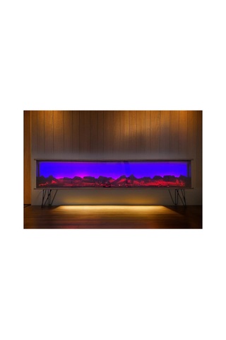 Tv Sehpası Full Şömineli Kumandalı Bluetooth Stereo Ses 6 Modlu Ünite 175 Cm Mdf Metal Ayak Garda Ve Siyah Garda Ve Siyah