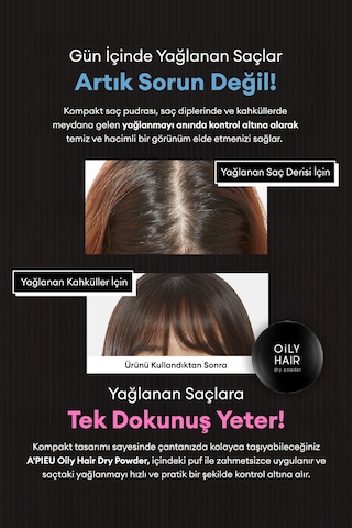Yağ Kontrolü Sağlayan Kompakt Saç Pudrası A'pıeu Oily Hair Dry Powder