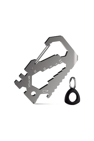 Kangvka Skyfox 12-in-1 Kredi Kartı Edc Çok Amaçlı Alet, 420 Paslanmaz Çelik, Anahtar Zinciri Ve Airtag Kılıfı İle