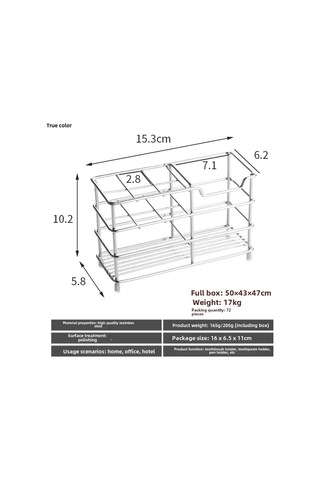 Yaozixa Stainless Steel Bathroom Organizer: No-drill 6-slot Storage Rack For Electric Toothbrush & Toothpaste - Durable Countertop Holder Diğer