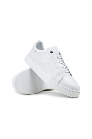 Deery Erkek Hakiki Deri Beyaz Gizli Bağcıklı Sneaker Ayakkabı - 04444mbyze01
