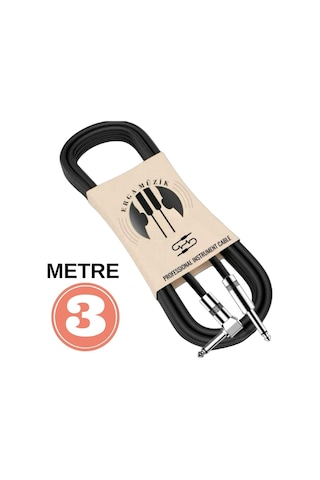 Gitar Jack Kablo Çelik Uç Düz/L Elektro Akustik Bağlama Keman