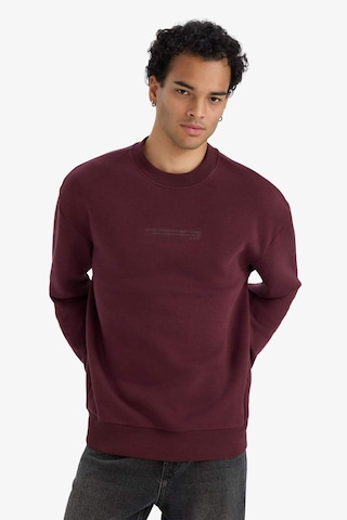 Defacto Boxy Fit Bisiklet Yaka İçi Yumuşak Tüylü Baskılı Sweatshirt X8282az25aubr230 Bordo-br230