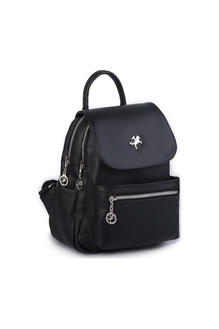Nas Bag Kadın Sırt Çantası Çift Gözlü Spor Çanta 23x26x14 Cm Siyah Dona Çok Renkli