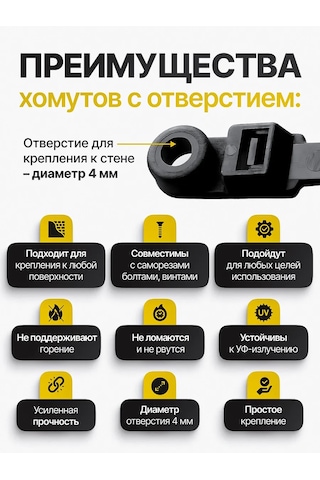 Pasport Kacestva Vida Delikli Siyah 3.6x200 Kablo Bağlama Kelepçesi 366743219