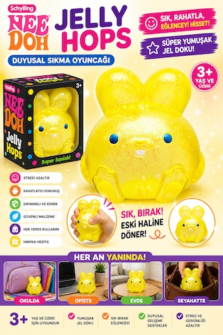 Schylling Needoh Jelly Hops Sıkılabilir Squishy Oyuncak Sarı Schylling Needoh Jelly Hops Sıkılabilir Squishy Oyuncak Sarı
