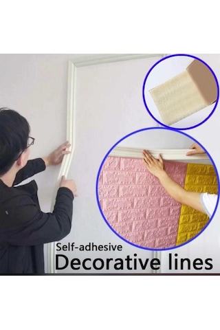 Nwçıta01 Beyaz 8Cm-117Cm Dekoratif Yapışkanlı Kenar Çıtası (547640003)