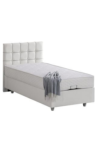 Tavira Tek Kişilik Baza Başlık Letto Yatak Seti - Beyaz 90 x 190