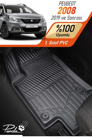 Siyah Peugeot 2008 2019- Sonrası 4d Havuzlu Paspas Takımı