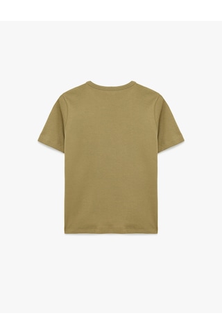 Koton Slim Fit Pamuklu Kısa Kollu Bisiklet Yaka Basic Tişört Ada Çayı 6sak50076ek Yeşil