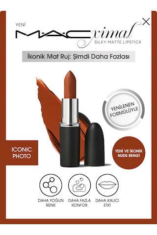 Mac M A Cximal Silky Matte Lipstick Nemlendirme Etkili Yoğun Renk Sağlayan Ruj - Iconic Photo Iconic Photo 685