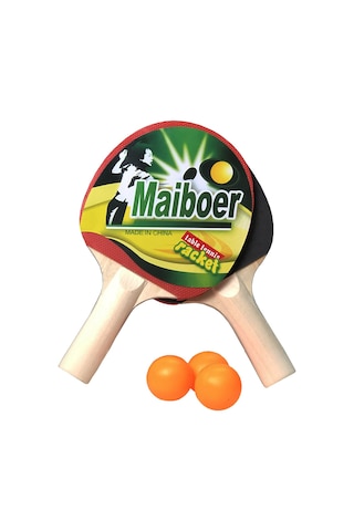 Kalın Gövde 2 Adet Masa Tenis Raketi Ve 3 Adet Pinpon Topu