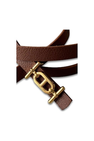 Vos Versa İnce Gold Tokalı Siyah İnce Kadın Kemeri Vosdk0212101 Taba