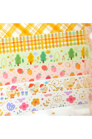 Samdoo "6'lı Altın Folyolu Şirin Bant Seti - Dıy Ve Hediye Paketleme İçin 15mm Genişlik"