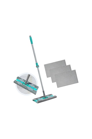 Smarter Magıc Mop + 3 Yedek Mop Paspas Mandallı Yüzey Temizlik Havlusu Bezi Uyumlu