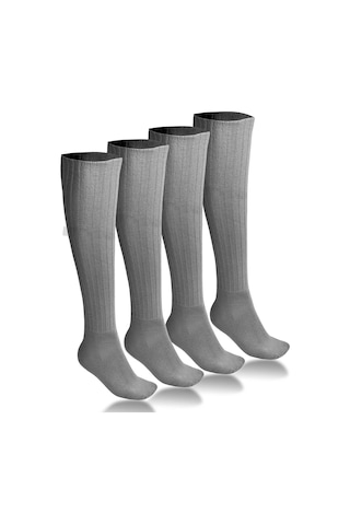 Ciho Socks 4 Çift Uzun Diz Altı Gri Kışlık Kadın Yünlü Çizme Uyku Çorabı Soft Touch gri