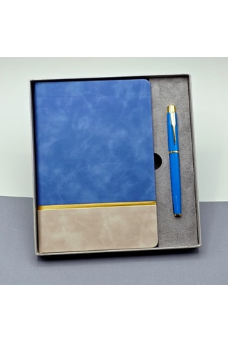 Gold Şeritli Mi Defter Ve Kalem Seti