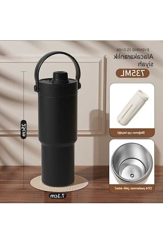 Pazly Yüksek Ve Termos Taşına Siyah Siyah Seramikiçtank Saman Paslanmazçelik Kapiteli Jian İle Fincan Fincan Fan Eş Den Degerli Çiftçi Büyük Ara 316 Hn Siyah