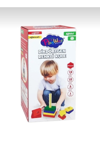 Dikdörtgen Renkli Kule 10 Parça Eğitici Sağlıklı Ve Eğlenceli