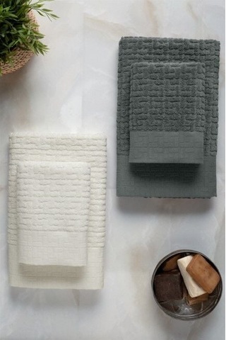 Toyigoo Toyigoo Altınbaşak Bambi Banyo Seti Antrasit Krem Renkli