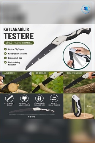 Katlanabilir El Testeresi Keskin Dişli Bahçe Budama Kamp Ve Ahşap