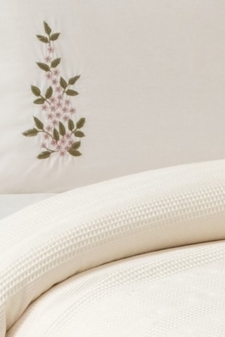 Çift Kişilik 4 Parça Pike Takımı Çeyizlik, Pamuklu Pike Seti Legacy-krem Krem