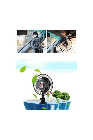 12 V 8 İnç Araç Taşınabilir Fan Araba Masası Vantuz Fan Döner Braket Fan Mini Klima