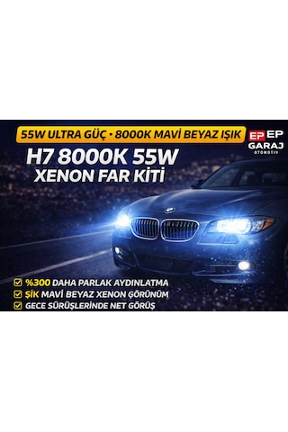 H7 8000k 55w Xenon Far Kiti 0