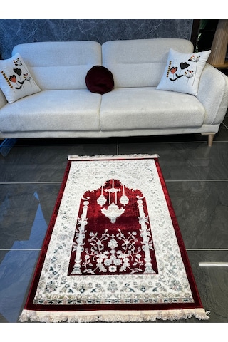 Seccade Dokuma Halı Seccade Püsküllü 80x125 Kırmızı