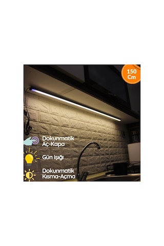 Mutfak Tezgah Üstü Dokunmatik Led Bar Aydınlatma Gün Işığı 150cm