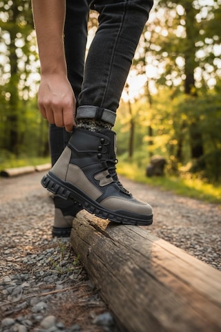 Enoch Erkek Kum Siyah Waterproof Yüksek Bilekli Outdoor Trekking Ve Doğa Botu Siyah - Kum