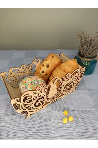 Woodiks Durulama Sırtlı Sepet Ekmeklik - Tavşan 155221114 Bej Açık
