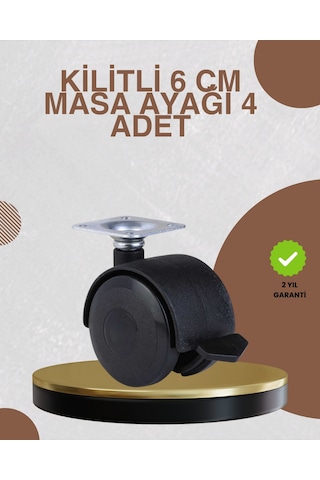 Kilitli - 777 - Mobilya Ayağı 6 Cm 4 Lü Set - Csmo-tex - Zemin Korumalı 4 Adet