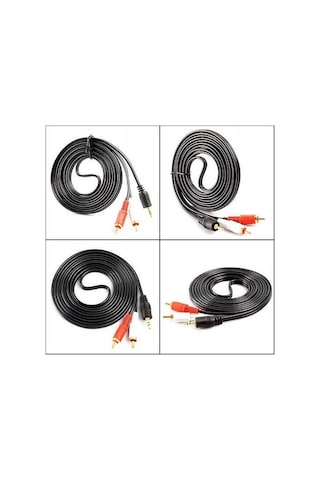 Alfais 4654 3.5 mm Stereo To 2 Rca Aux Tos Ses Kulaklık Kablosu