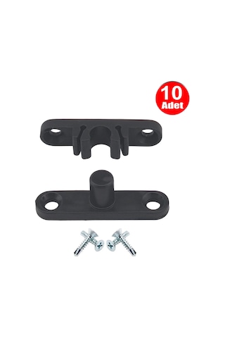Pvc Kapı Pencere Sineklik Antrasit Plastik Çıt Çıt Kilit Menteşe Küçük Boy 4cm -10 Adet