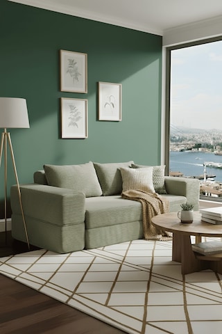 Reflekta Havuzlu Sünger Koltuk Yataklı Açılır 150x180 Rollpack Sünger Koltuk Yeşil