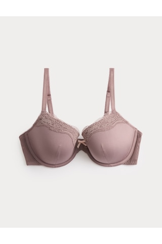 Marks & Spencer Jasmine Dantel Detaylı Balenli Demi Cup Sütyen T33002403 Kahverengi